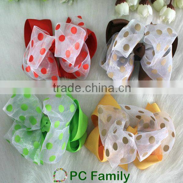 Good quality grosgrain &sheer ribbon hair bow