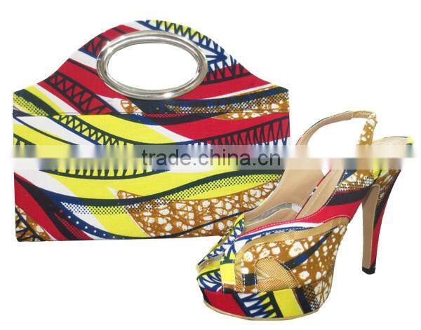 2015 China Supplier Hot Selling African Wax Shoes And Bags