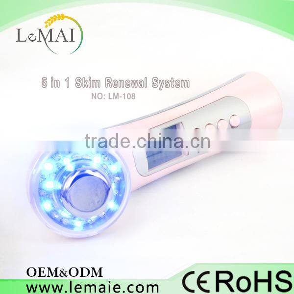 Galvanic photon ultrasonic ion beauty machine facial kit with massager