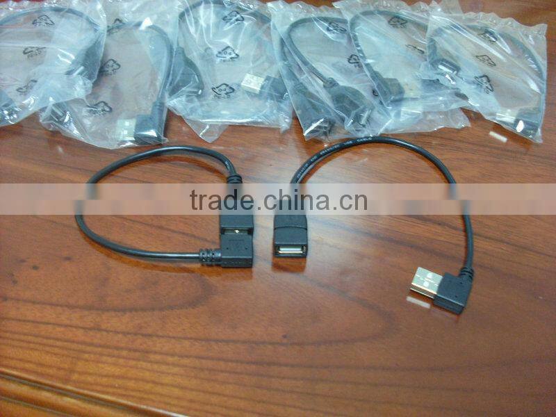 Hot selling high quality 90 degree usb male to female extension cable