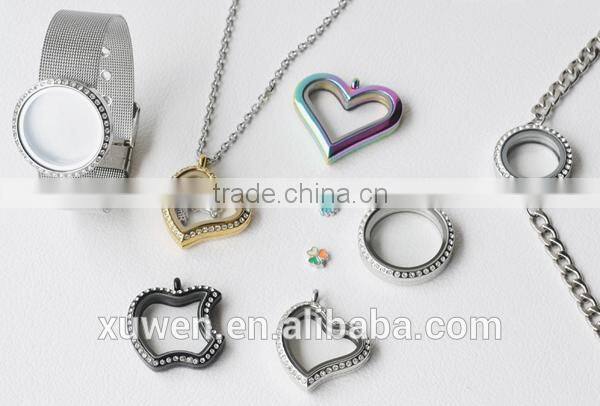 AAA Czech crystal rose gold plated stainless steel designer locket