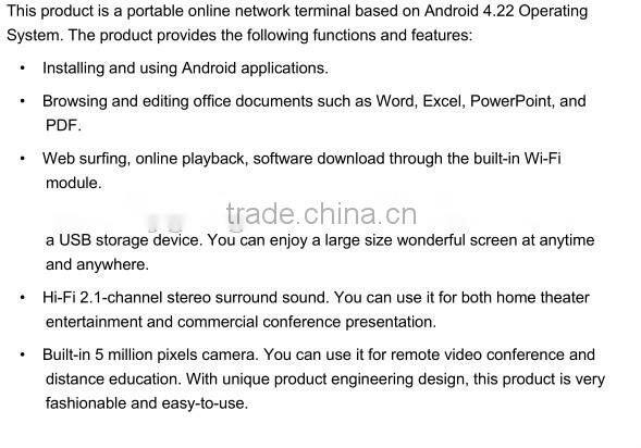 Best price Android 4.22 Language Multilingual DLP black mini Android Intelligent Projector B500 with wifi