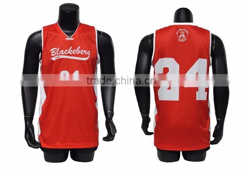 Wholesale red basketball vest with cheap price