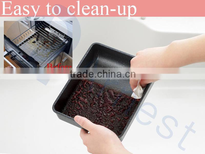 Arnest cookware kitchenware utensils marble coated frying aluminum alloy rolled egg grill roaster compacy pan 76323