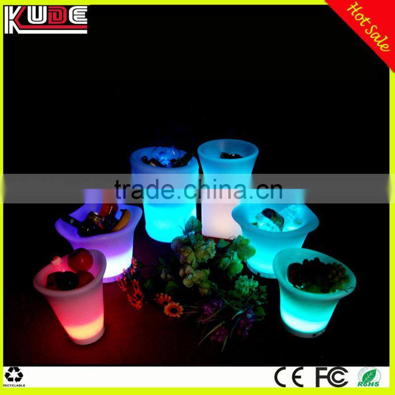 rechargeable led ice bucket/illuminated beer bottle ice bucket with remote control