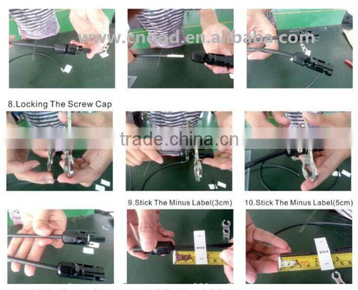 High efficiency 5w to 330w MC4 connector with TUV, IEC, CE, CEC solar system connector