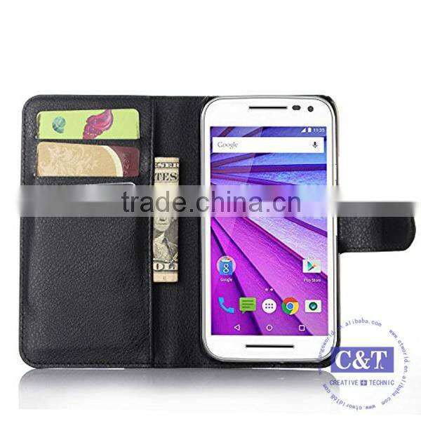 C&T Wholesale fashion magnetic wallet case for motorola moto droid turbo 2