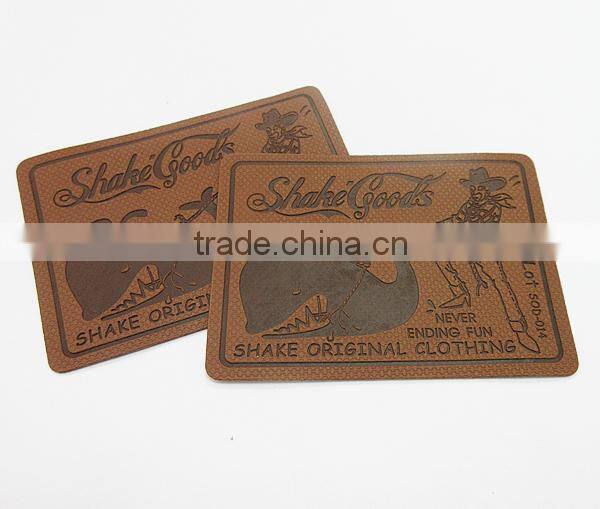 Die Cut Custom Logo Crinkle Fake Leather Patch