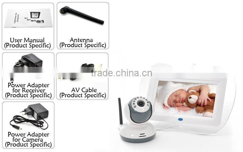 2.4ghz 7 inch screen digital wireless two-way intercom baby monitor
