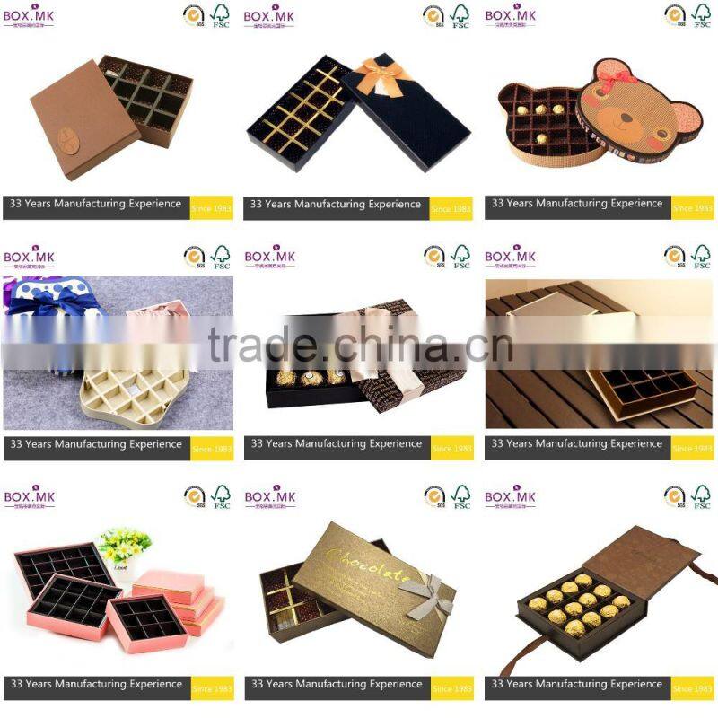 2016 Hot Sale Handmade High Quality Custom Fancy Alibaba Luxury Chocolate Box With Paper Divider