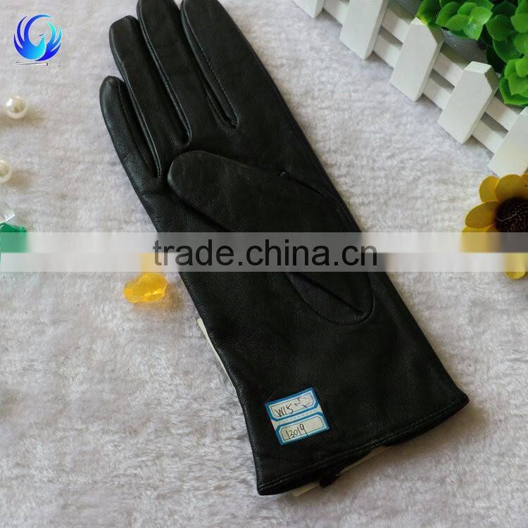 New fashion women's winter goatskin C grade leather gloves made in China