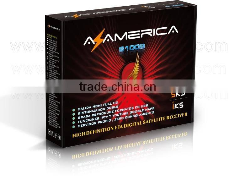 Receptor az america s1008 original IKS+SKS+IPTV+3D nagra3 azbox titan decoder for south america factory price