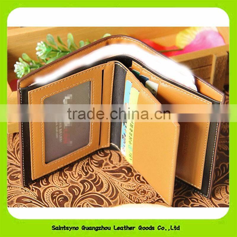 16917 High quality fashion men leather wallet 2016
