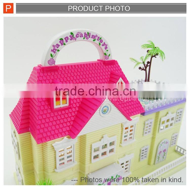 Fashion pretend toys plastic house villa toys