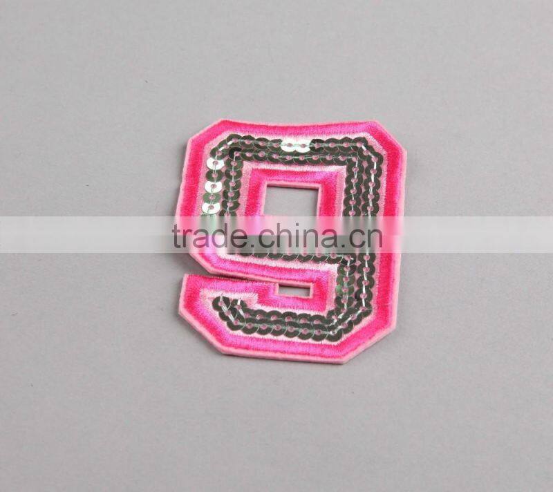 Exquisite Pink Sparkle Glitter Shaped Embroidery Patch For Bag/Clothing