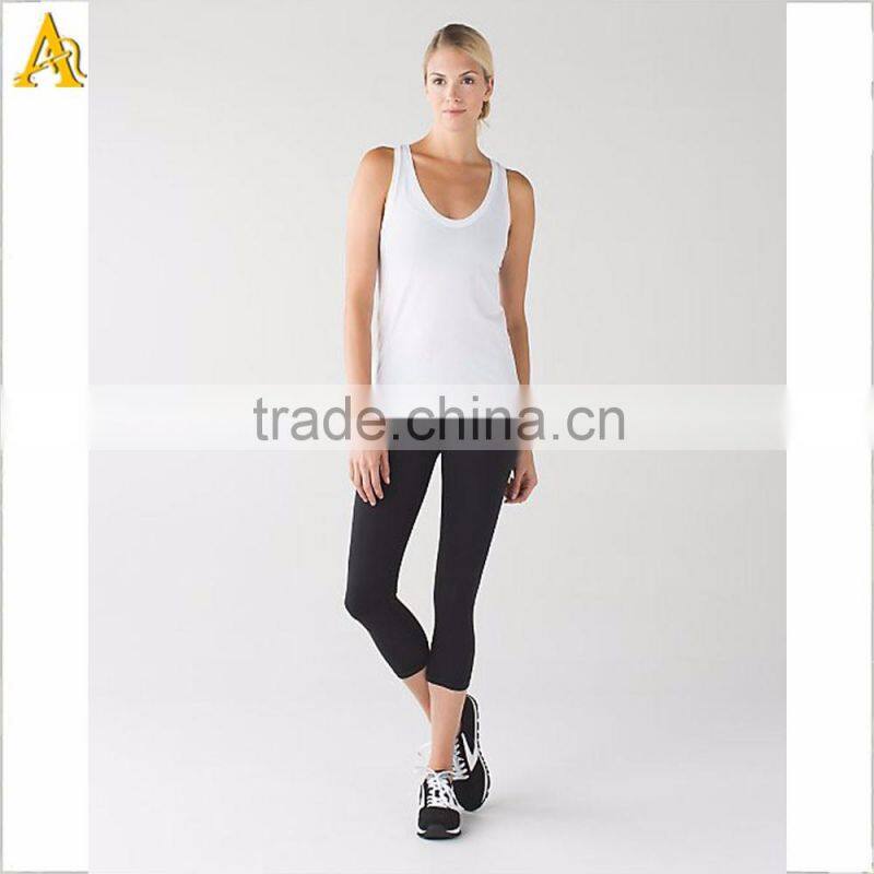 wholesale sportwear suit , white tank top and black yoga pants