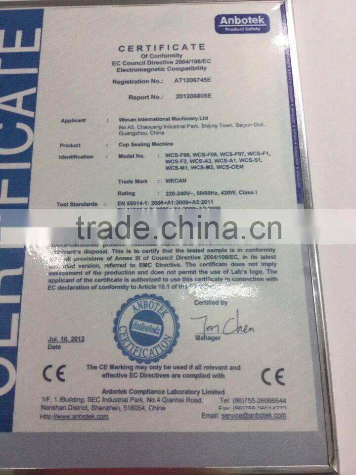 High quality automatic induction plastic heat cup sealing machine with CE certificate