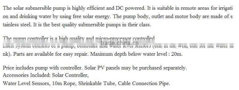 solar power water pump high efficiency lower price