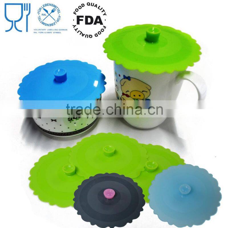 OEM logo Silicone Cups & Saucers Drinkware Type universal silicone lid