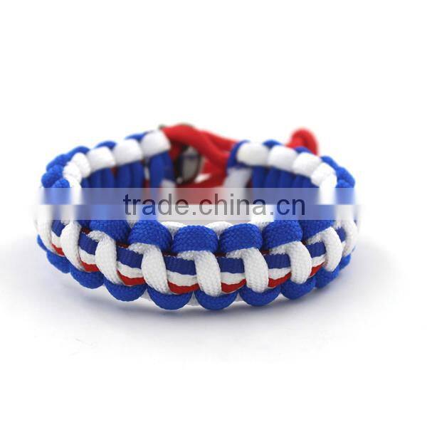 fashion national paracord bracelet with metal closure