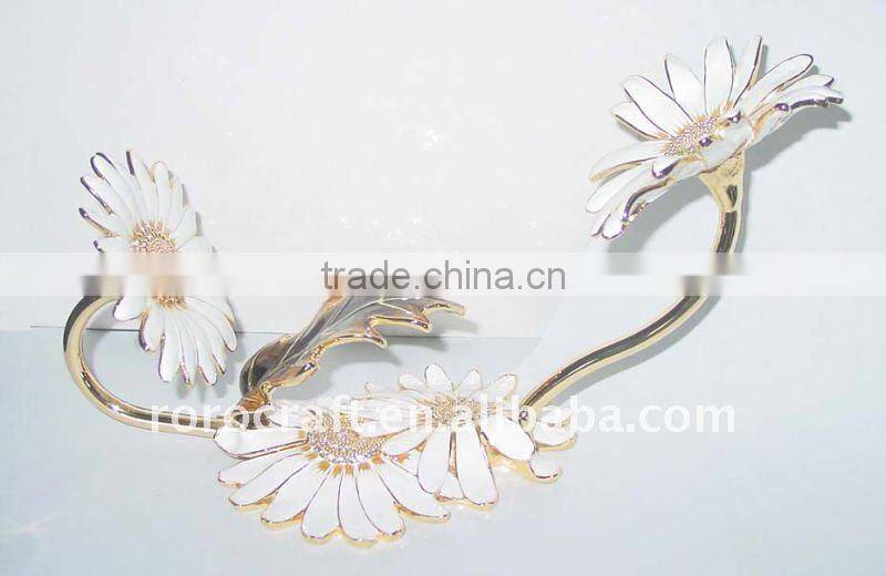 pewter base and stem with enamel color crystal wine glass