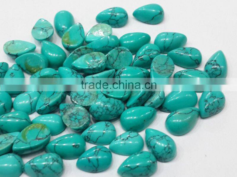 7*5mm Loose Turquoise Pear Lot Cabochon For Setting Opaque Semi Precious Stone