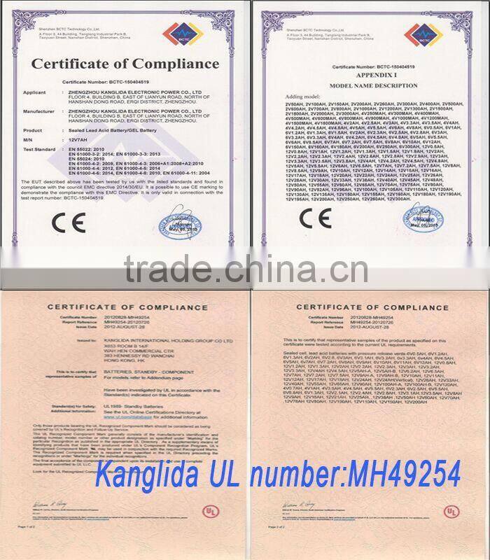 Kanglida deep cycle 12v 100ah lead acid rechargeable battery for solar panels home system