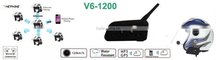 Motorcycle accessories wireless interphone for helmet-V6-1200