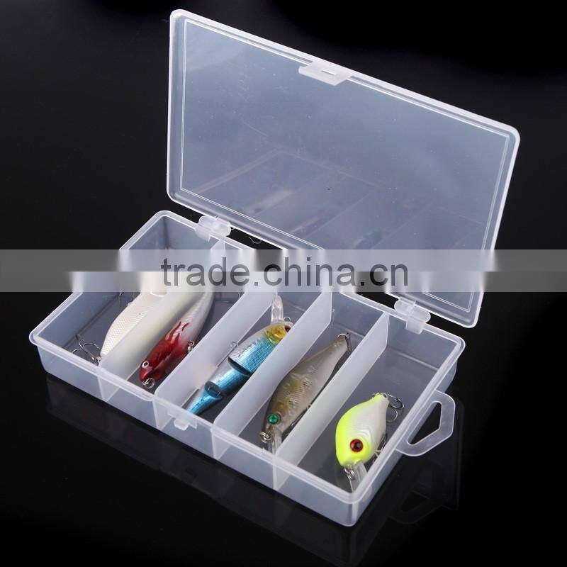 5pcs Fishing Hard Baits Lures Minnow Popper Crank Popper Carbon Steel Hook with Box