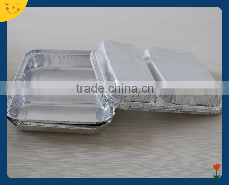 Household 2- compartments disposable aluminium foil food tray for sale
