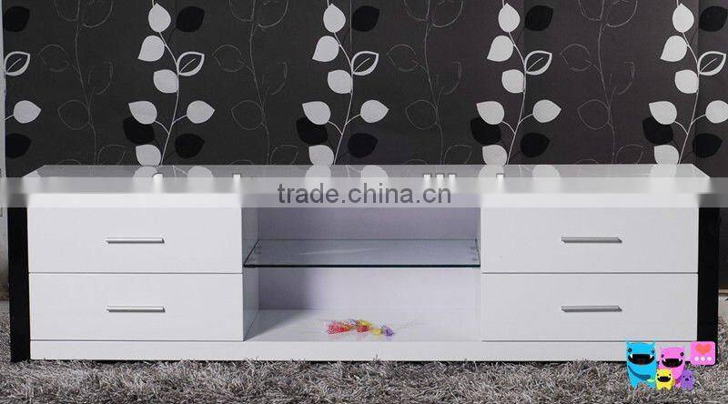 Fashion design TV stand with MDF high gloss finish