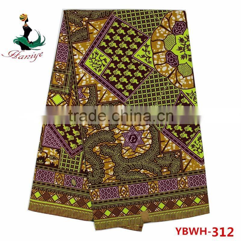 Green African wax prints fabric for women ankara dress clothing holland wax