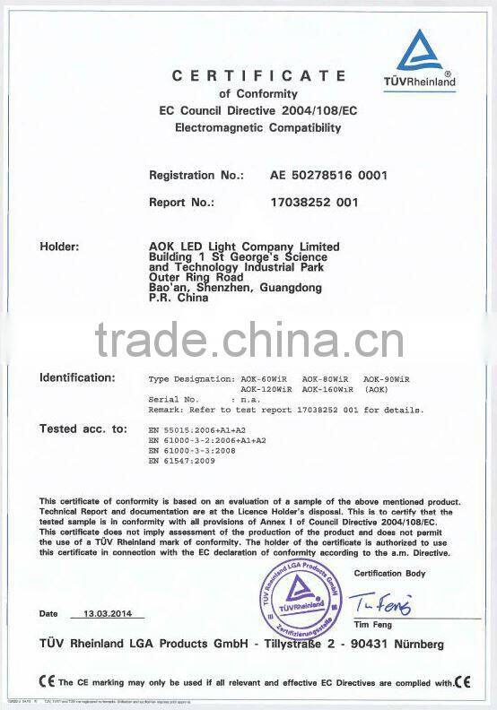 CB UL TUV GS Approval LED Low Bay Light With 5 Years Warranty