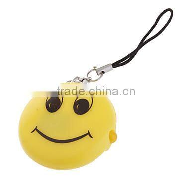 Smiley Shape Plastic Mini LED Keychain Flashlight