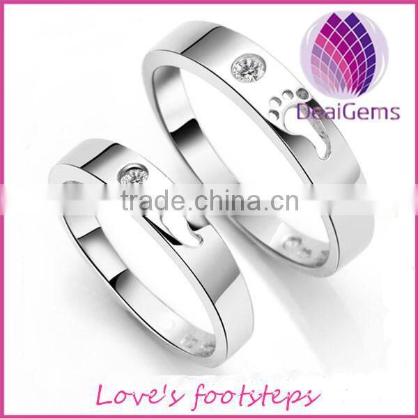 Sterling Silver Simulation Diamond Wedding Ring