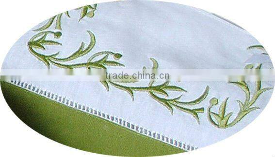 embroidery cotton linen mixed color border table clothes