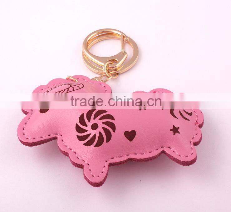 Wholesale 2015 sheep animals leather keychain
