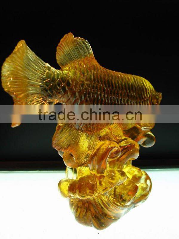 BS116 color crystal gift of fengshui themed golden dragon fish for office or home decor