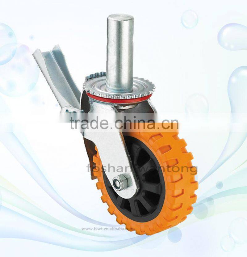 6 Inch Industrial Swivel Break Scaffolding PU Caster Wheel