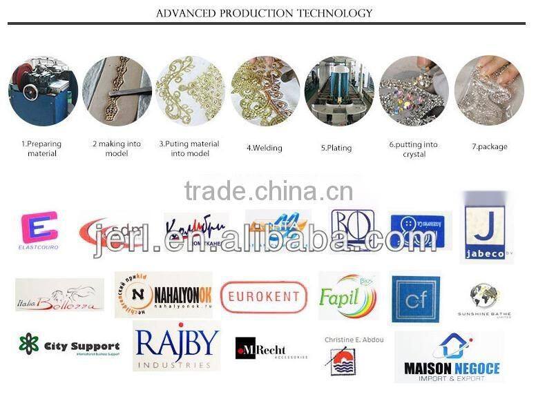 China wholesale plastic rhinestone trimming for shoes & wedding dress decoration