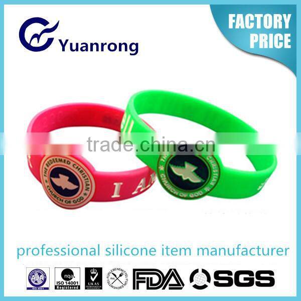 Wide Debossed/Embossed Gifts Silicone Bracelet Personal Silicone Wristband
