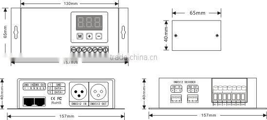4 channel 5 channel LED DMX512 RGBW controller led DMX Decoder DC12-24V