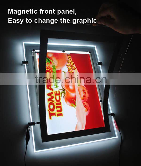 Transparency lightbox display sign hanging window led light pockets