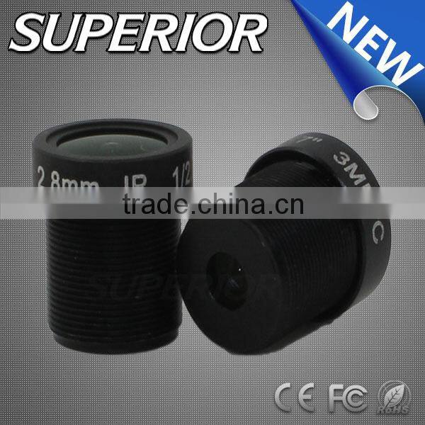 3.0 MP Focal length 2.8mm F2.6 M12 mount wide angle cctv lens Fixed iris megapixel Board Lens for thermal imagining camera