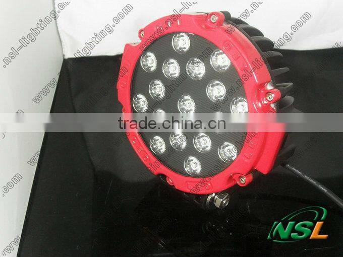 51W Led Cree Offroad Work Light 12V 24V 17pcs*3w Led Driving Working Light for 4x4 car offroad truck