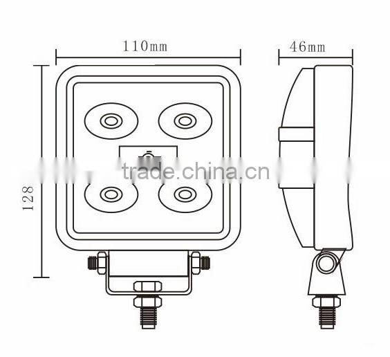 IP67 waterproof 15w energy saving led work lights square led lamp