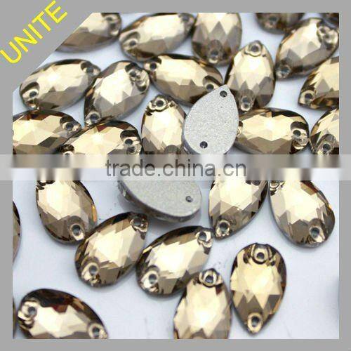 UNITE Clear Teardrop Sew-On Glass Stone Beads Rhinestones
