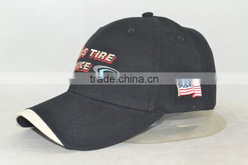 Guangzhou hat factory professional custom / / embroidery logo / 100% cotton/black and yellow baseball caps