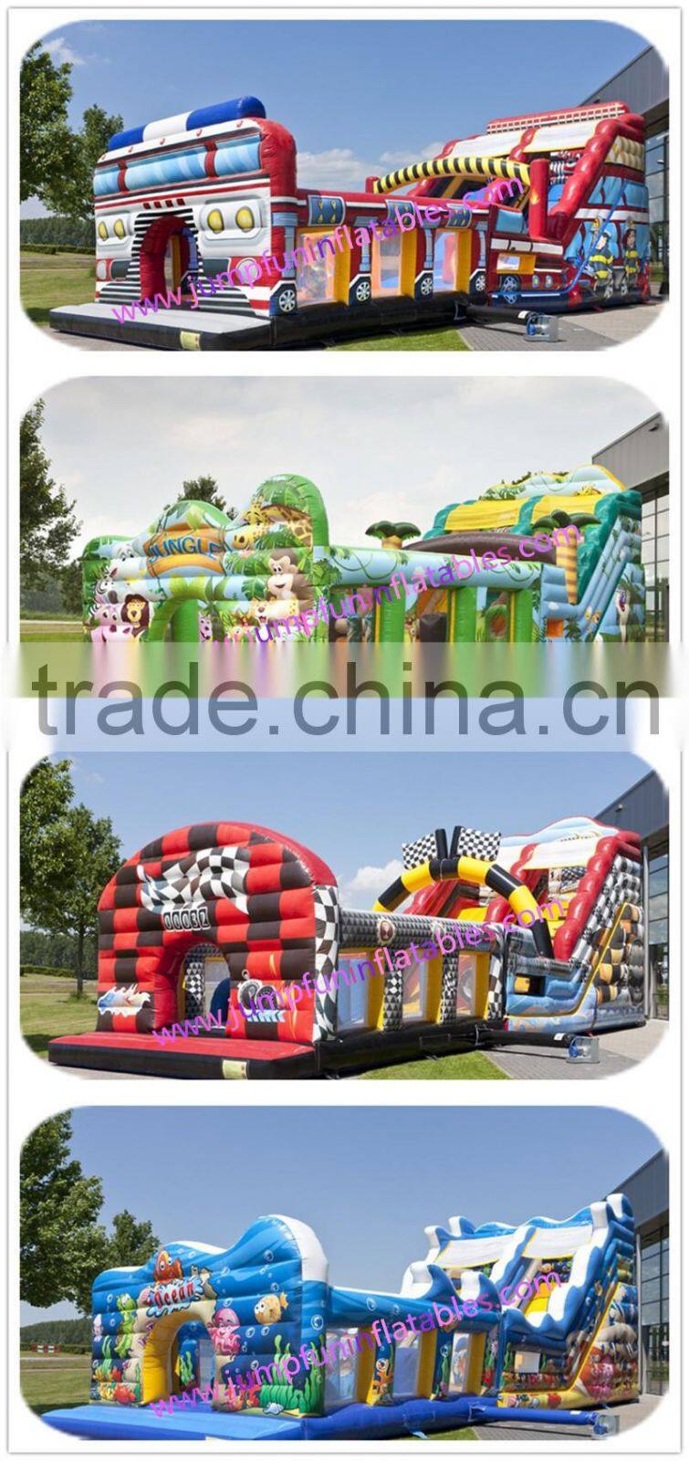 super large inflatable slide sale, superduty inflatable combi castle with slide for custom theme