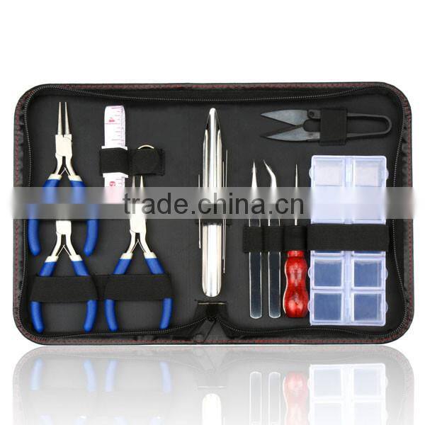 14 Pcs Jewellery Making Beading Mini Pliers Tools Kit Set Flat Long Round Nose